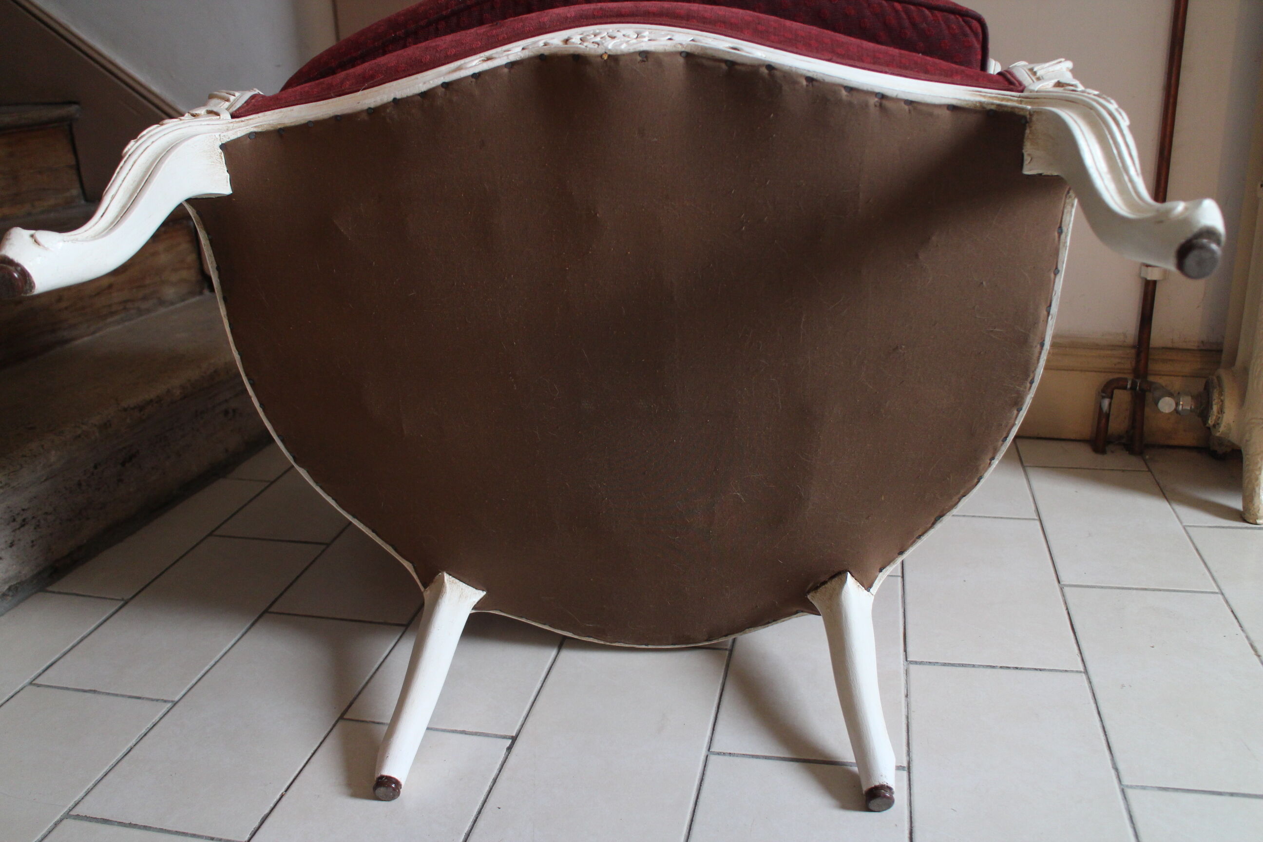 Louis XV style armchair patinated white