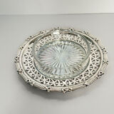 Silver metal ramekin with glass insert, ribbons, bows