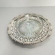 Silver metal ramekin with glass insert, ribbons, bows