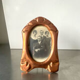 Art nouveau copper and metal photo frame