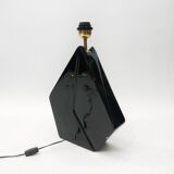 Polygonal black ceramic iridescent lamp 1980s memphis milano light table retro