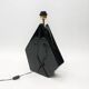Polygonal black ceramic iridescent lamp 1980s memphis milano light table retro