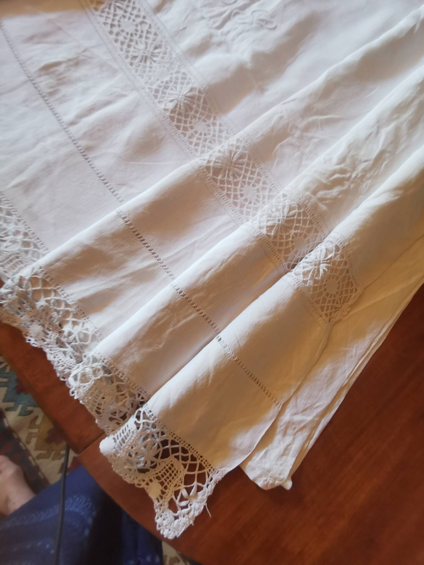 Antique linen cloth monogrammed CP