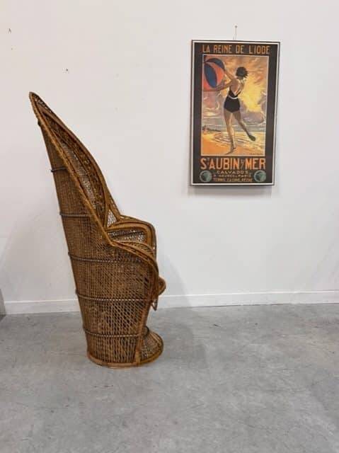 Pomare armchair, known as “Emmanuelle”, in rattan – Iconic piece restored