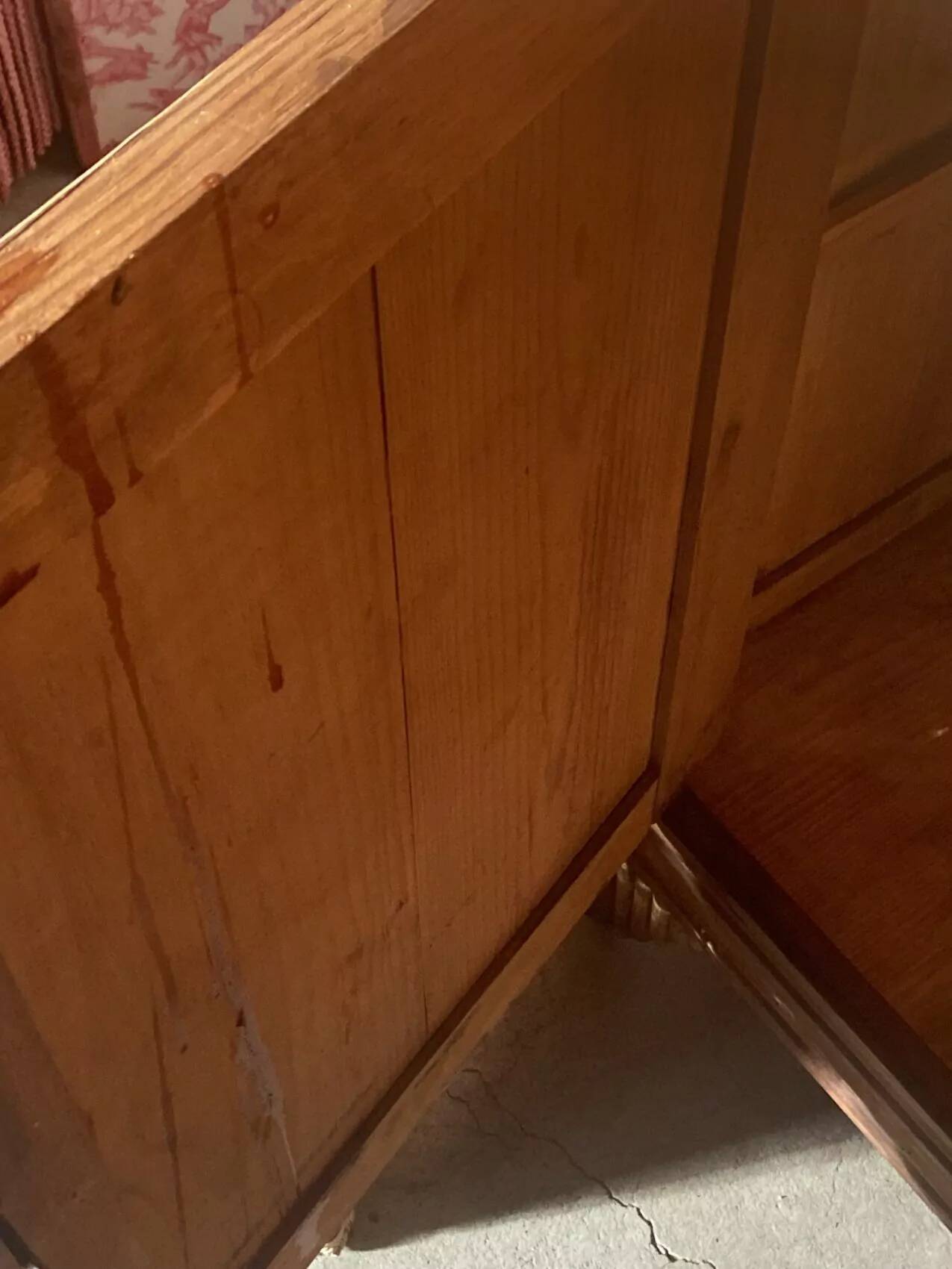Antique sideboard in waxed pine, country house style