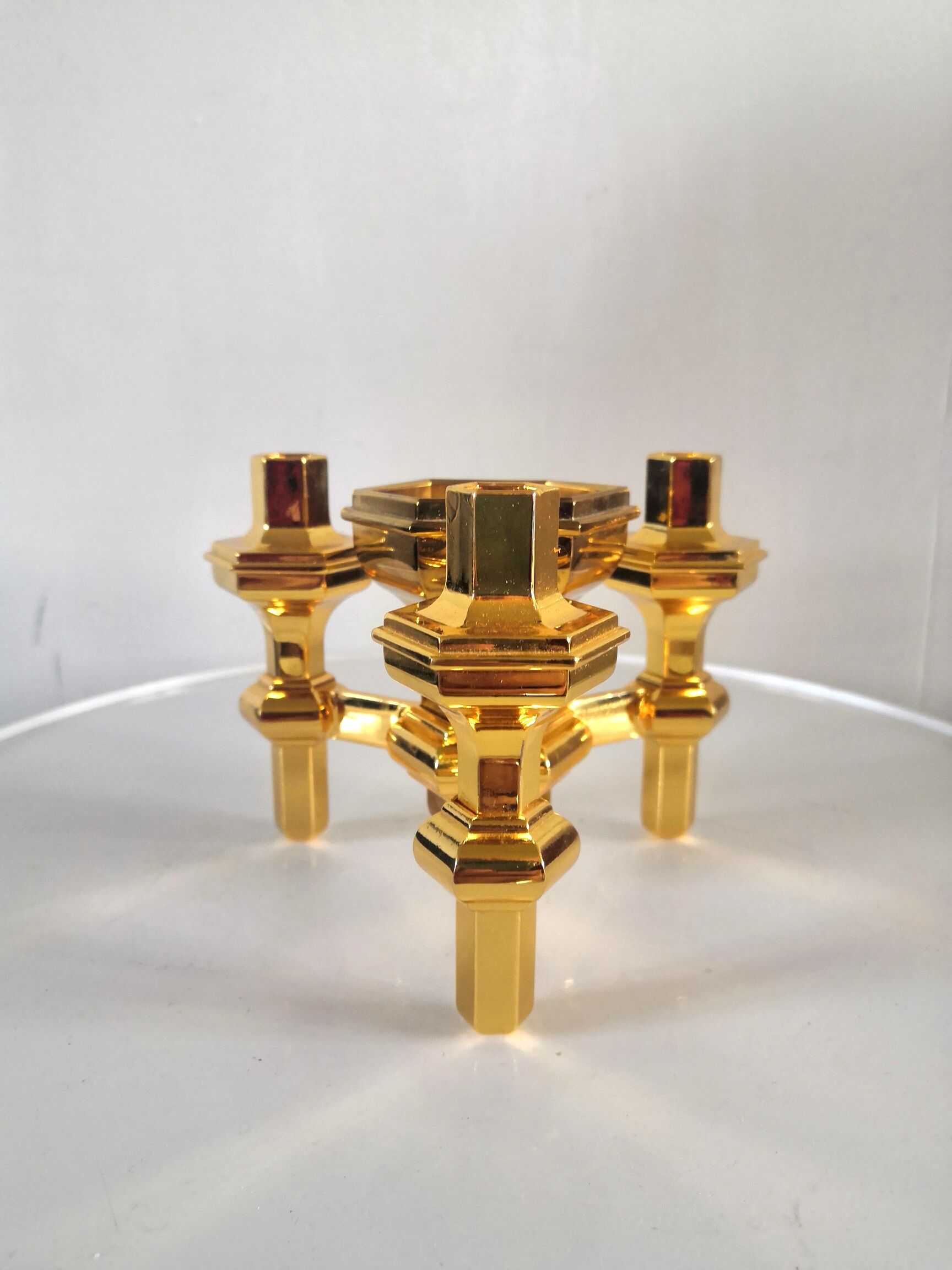 Gilded candle holders 4 candles, 70s