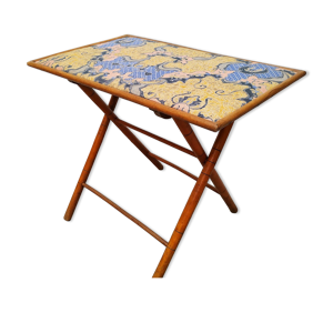 Table pliante bambou et tissu