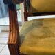 Antique Louis XVI style armchair – carved wood – green velvet – to be restored