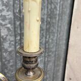 Pair of candlesticks girandoles Louis XVI silver empire