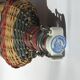 Colorful wicker bottle porcelain cap