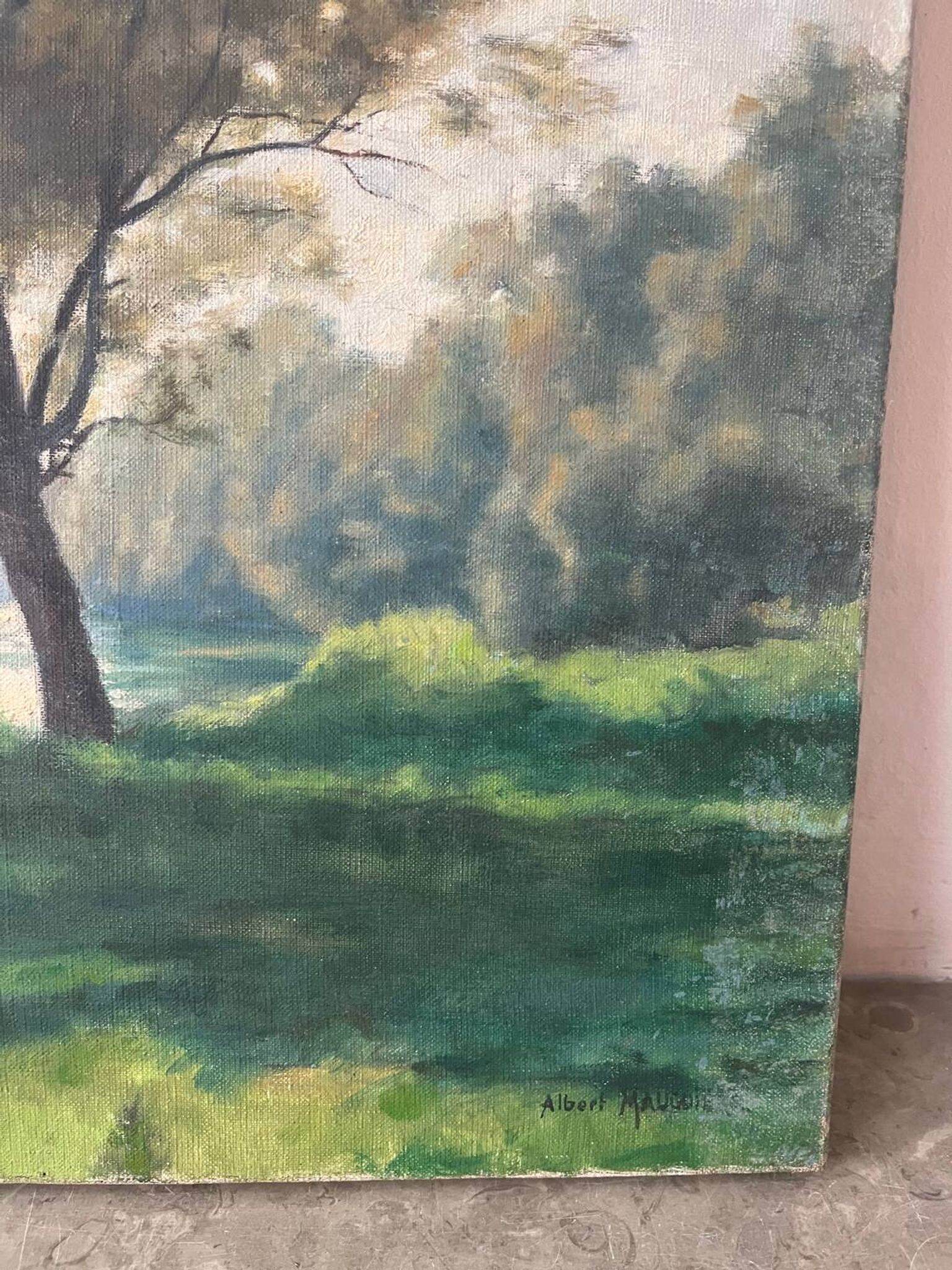 Bank of the Marne, oil on canvas signed Albert Mauguiere 1875-1968
