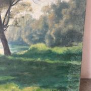 Bank of the Marne, oil on canvas signed Albert Mauguiere 1875-1968