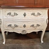 Beautiful curved chest of drawers in patinated Louis XV style
