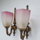Pair of Art Deco pink wall sconces