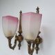 Pair of Art Deco pink wall sconces