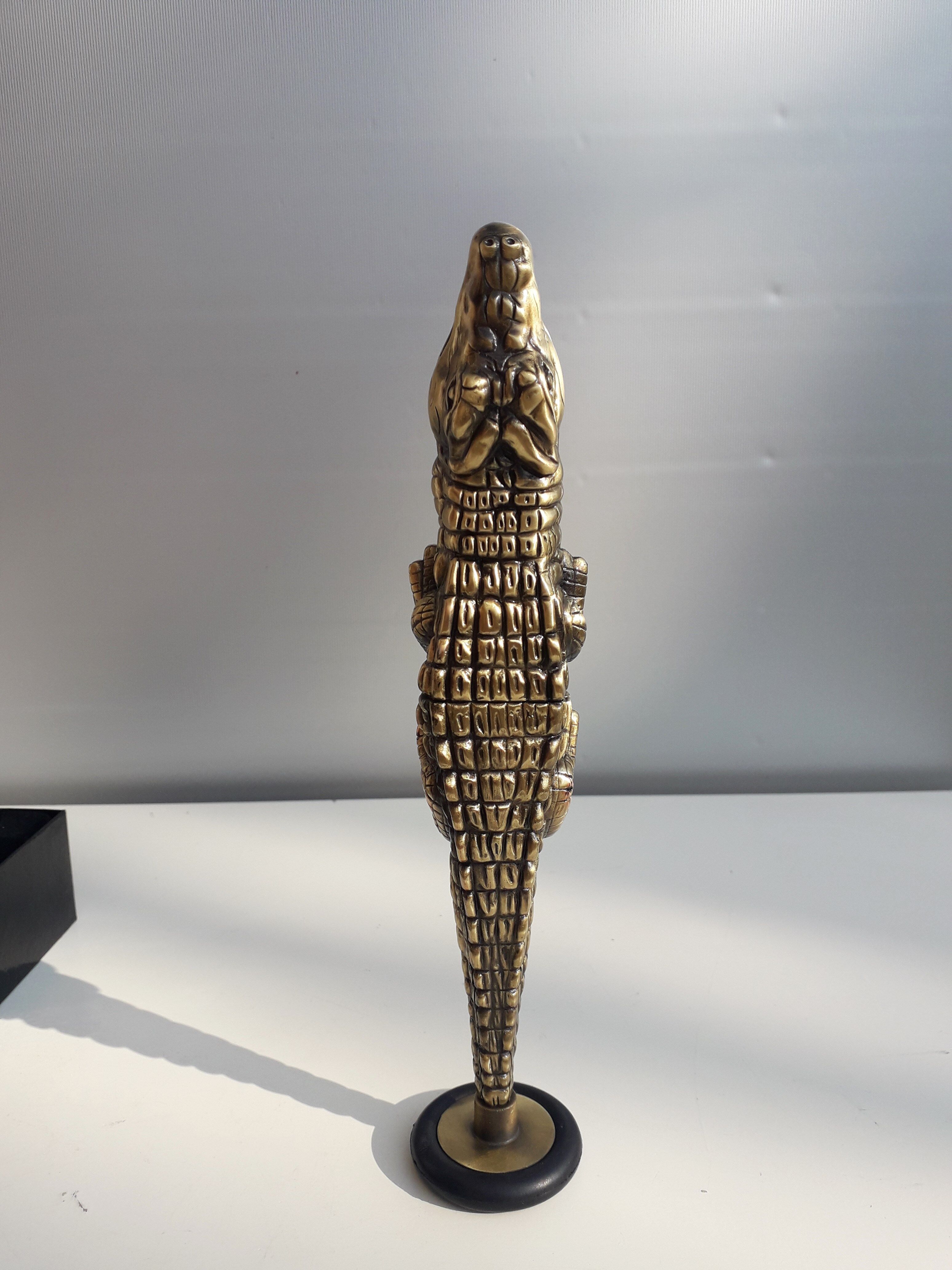 Doctor's reflex hammer Bayer brass crocodile 1960