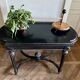 Table Pedestal table Napoleon III XIXth in black and gilded wood