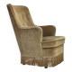 1970s, Danish highback back armchair, light green furniture velour.