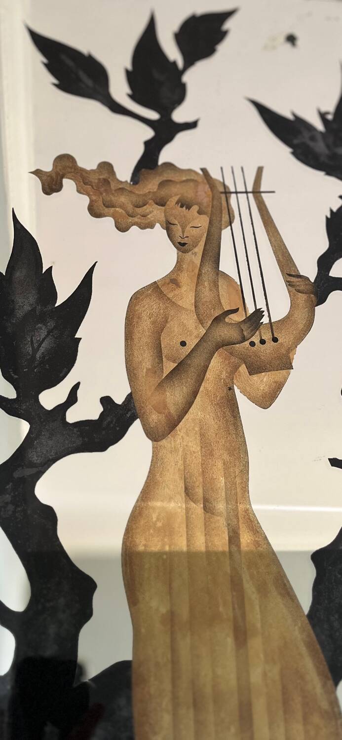 Miroir en verre églomisé