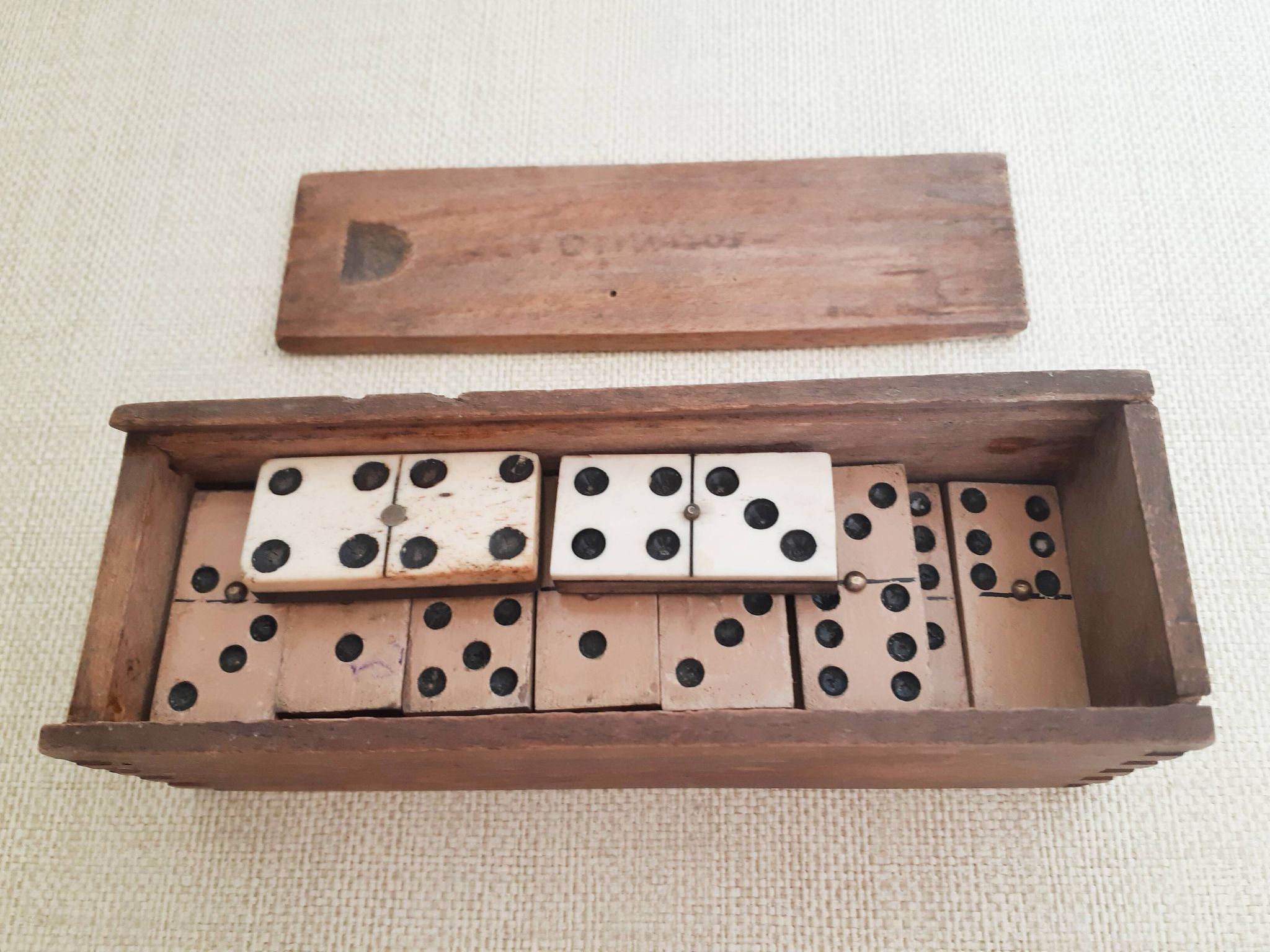 Old wooden domino game