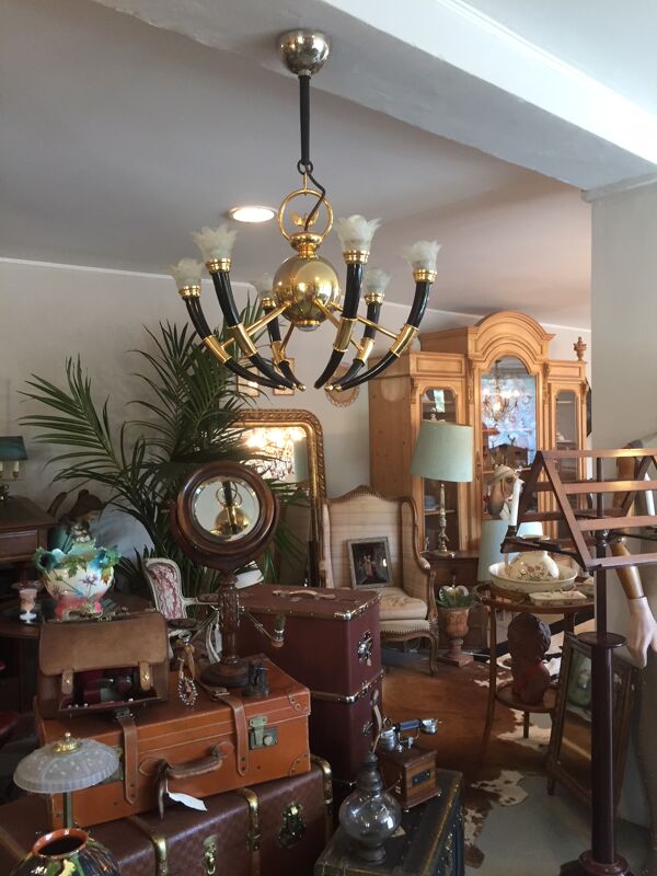 Lustre en laiton des année 70