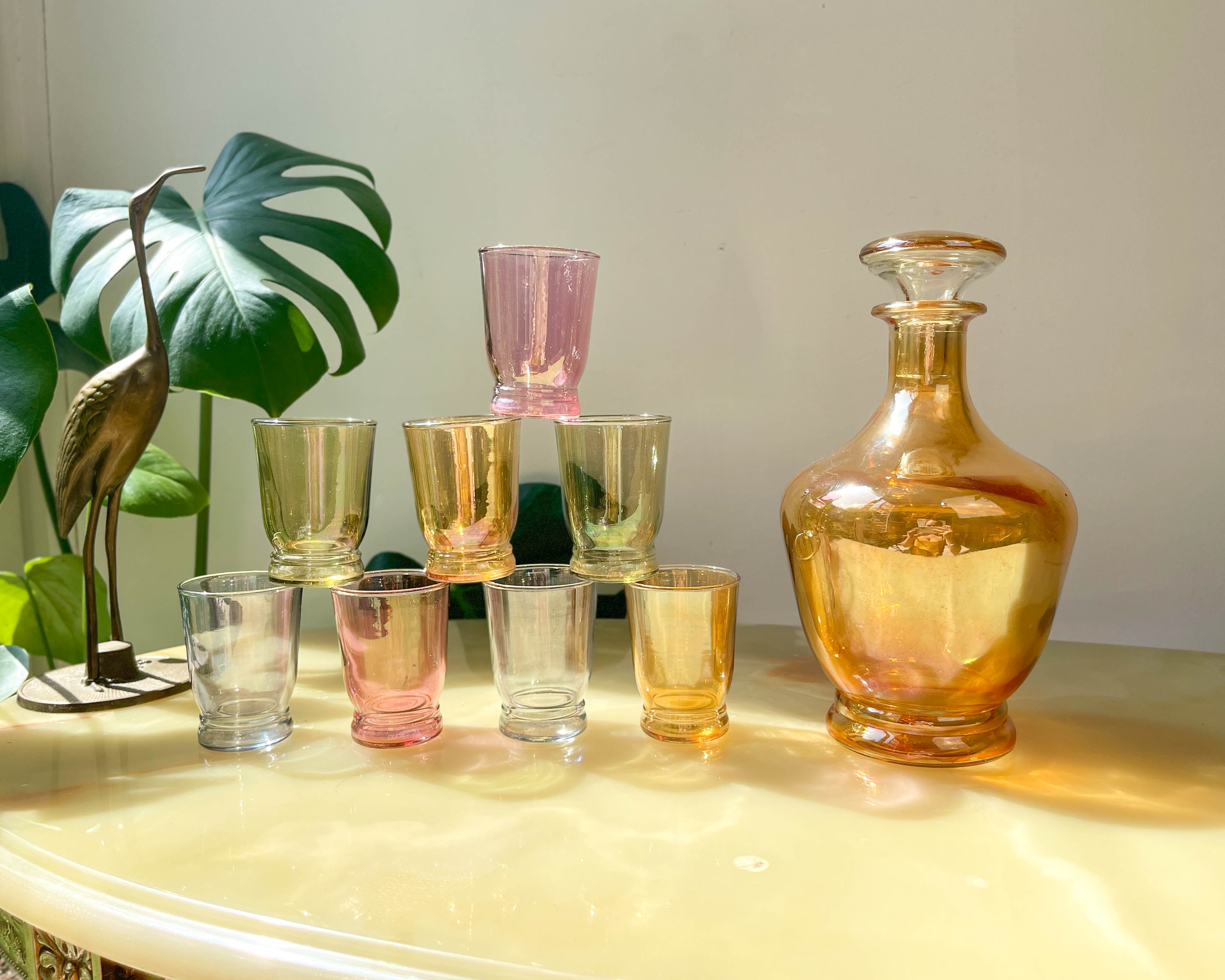 Aperitif service, cooked wine, port or liqueur Verrerie de Monaco