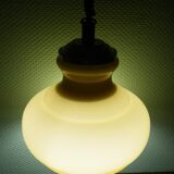 Suspension up and down, opaline lampshade, chrome metal, volvit system