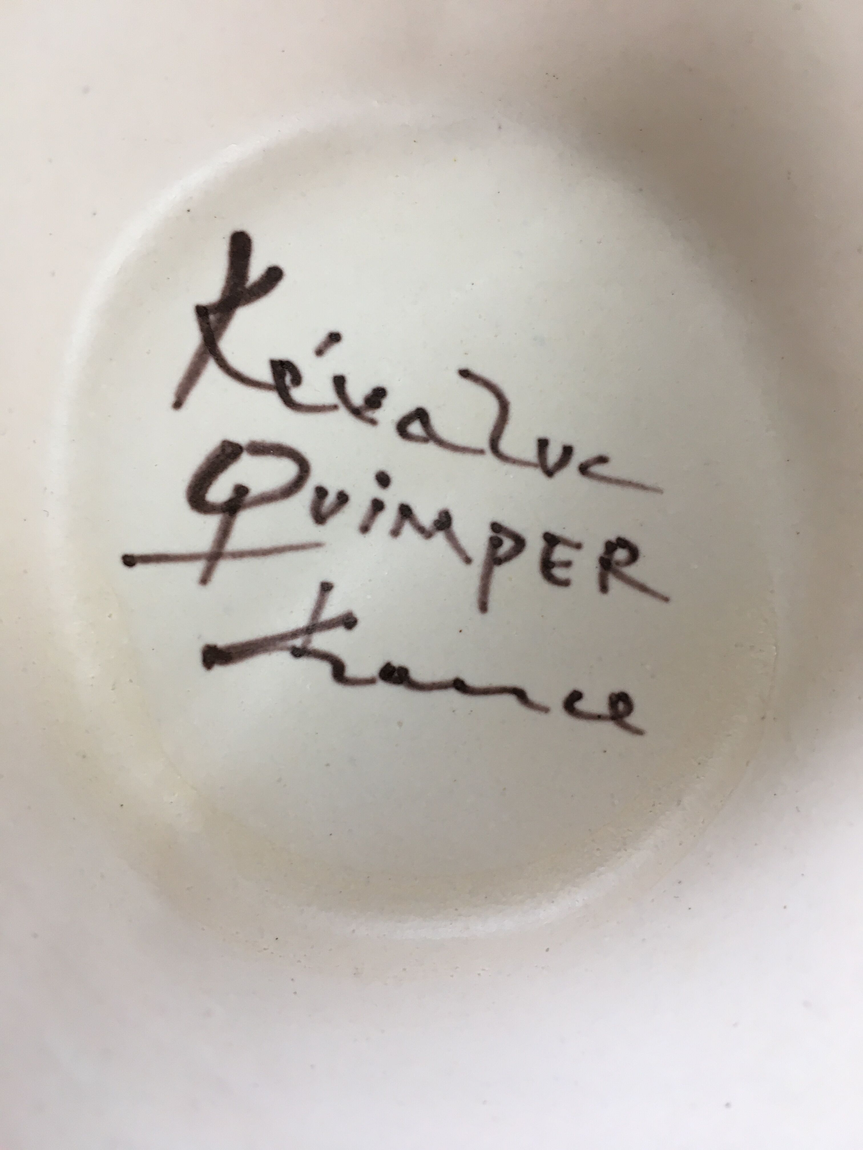 50s André L'Helguen ceramic rooster bottle for Keraluc Quimper
