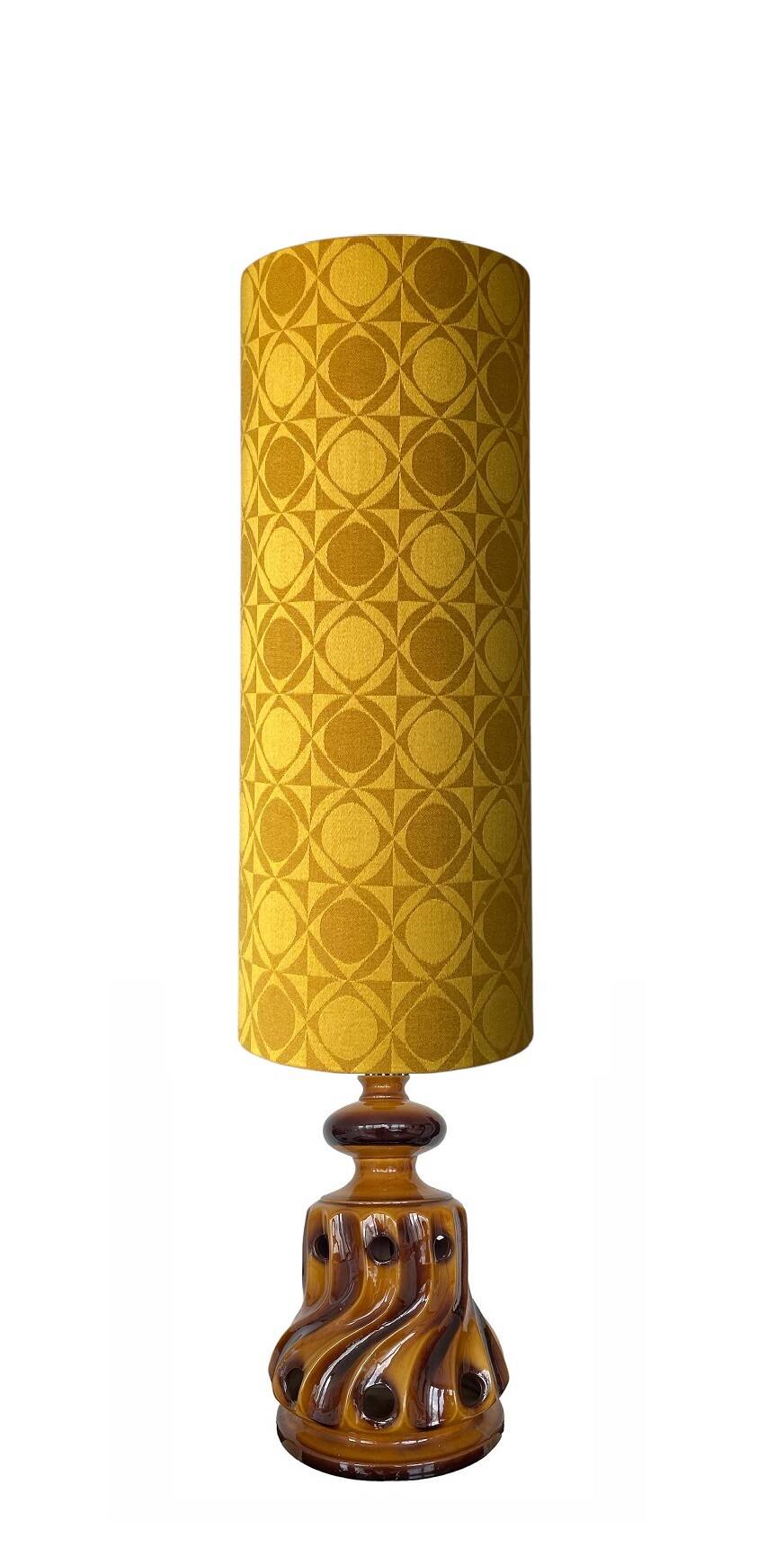 Sequin floor lamp - vintage ceramic and fabric 1970's