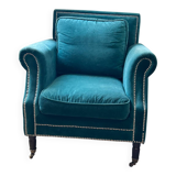 Chedderfield velvet studded armchair