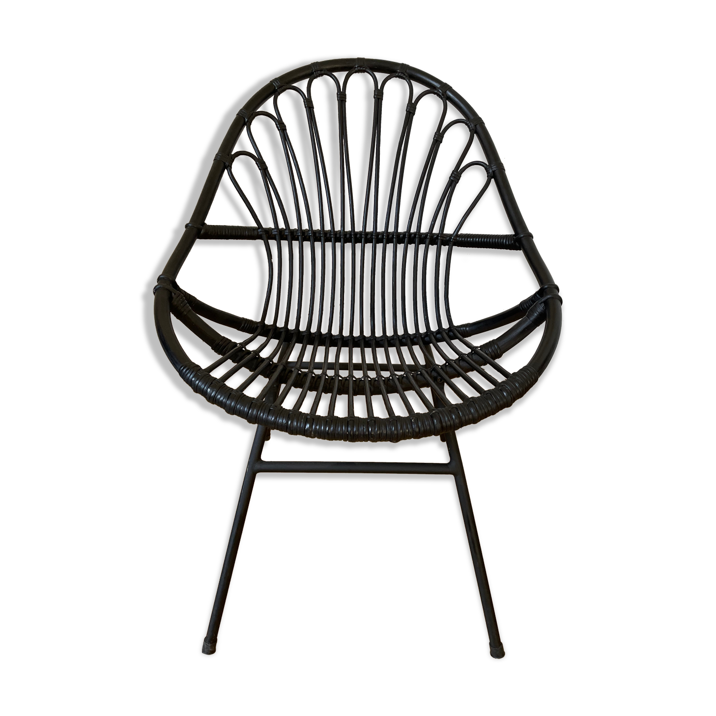 Rattan and wicker chair 1960 Rohé Noordwolde