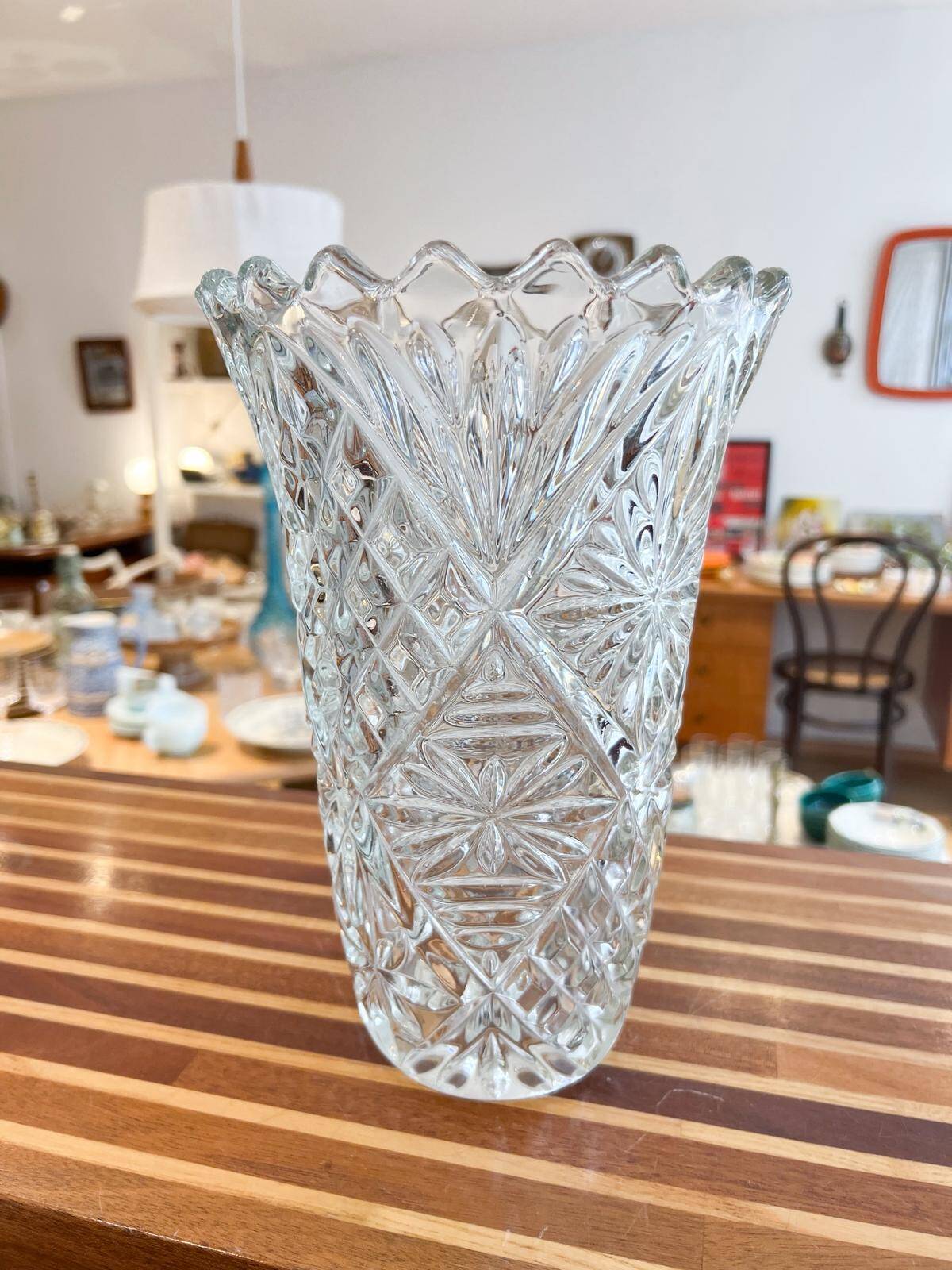 Large moulded glass vase - 1970s/80s