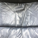 Danish sofa and armchairs curved wood and leather