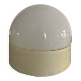 Vintage 1970s opaline glass globe wall sconce