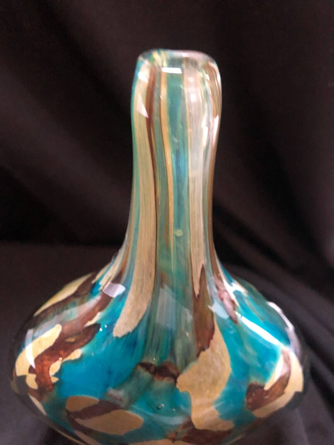 Soliflore vase in blown glass signed Mdina Malta 1970s