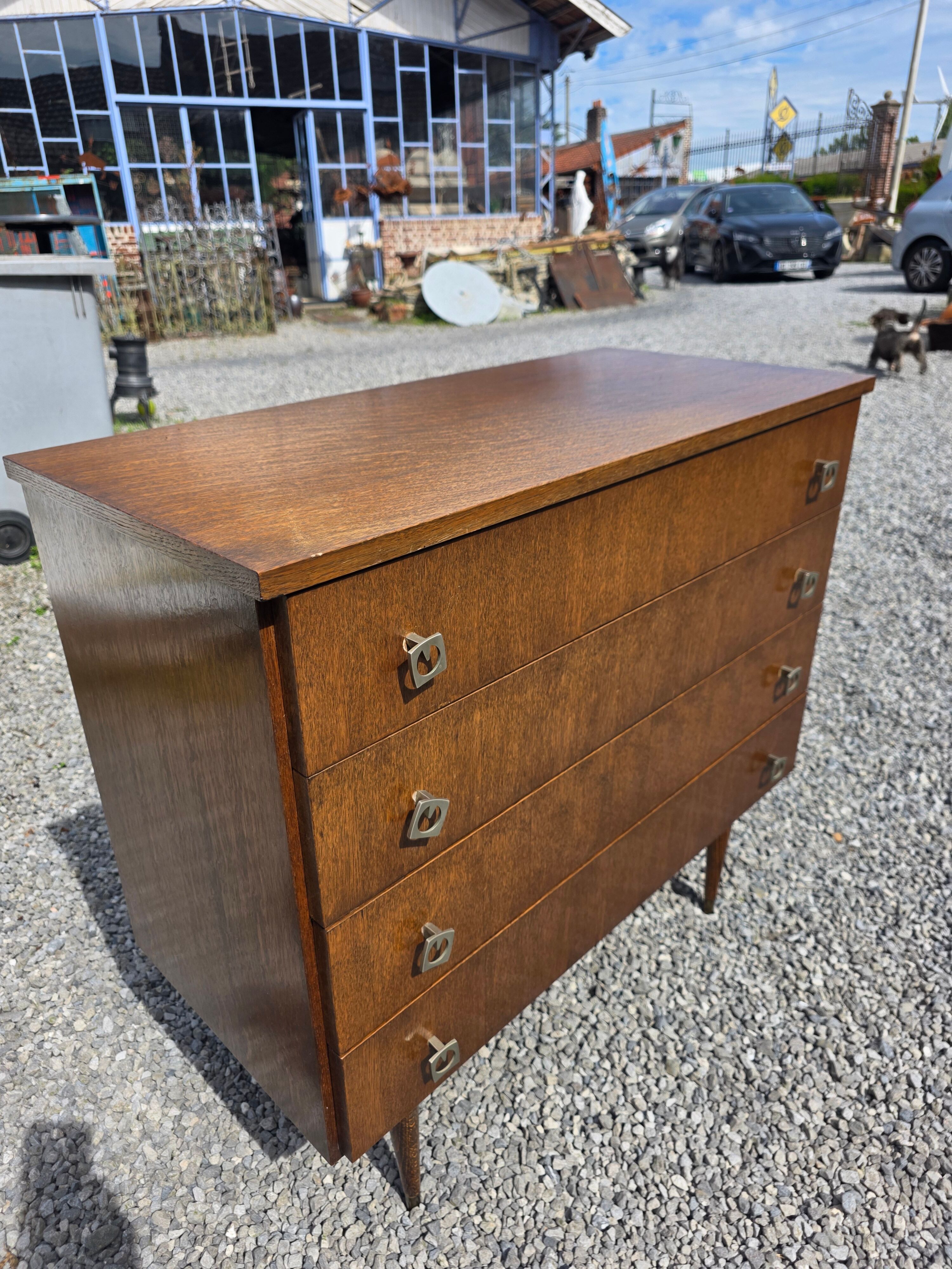 Vintage oak commode from the 1960s.