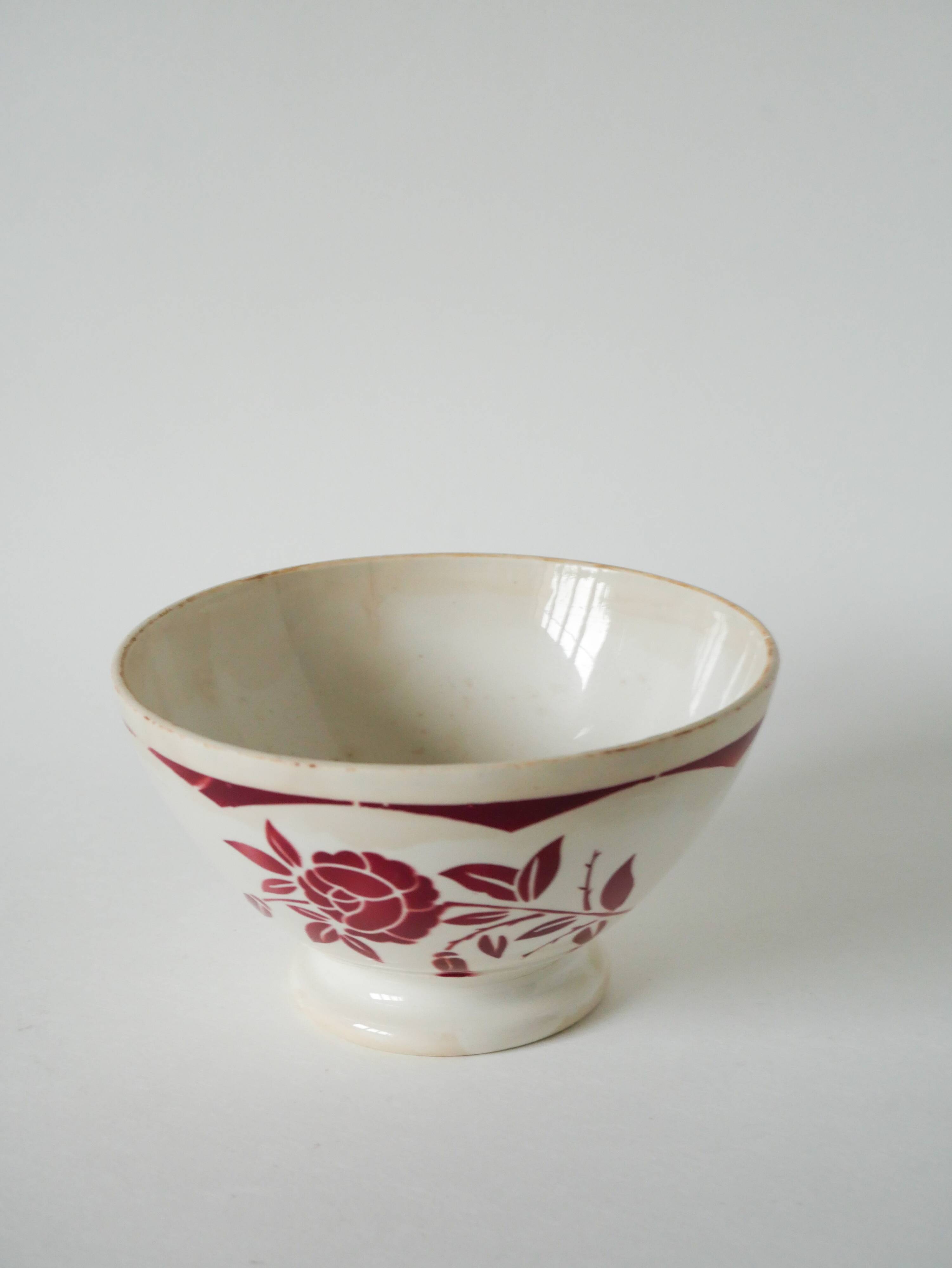 Large Digoin Sarreguemines earthenware bowl, 1950