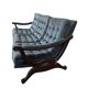 Vintage blue three-seater sofa