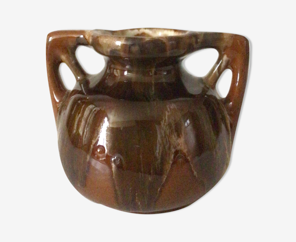 Puisaye sandstone vase signed Bady 50s-60s