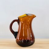 Vintage amber blown glass decanter