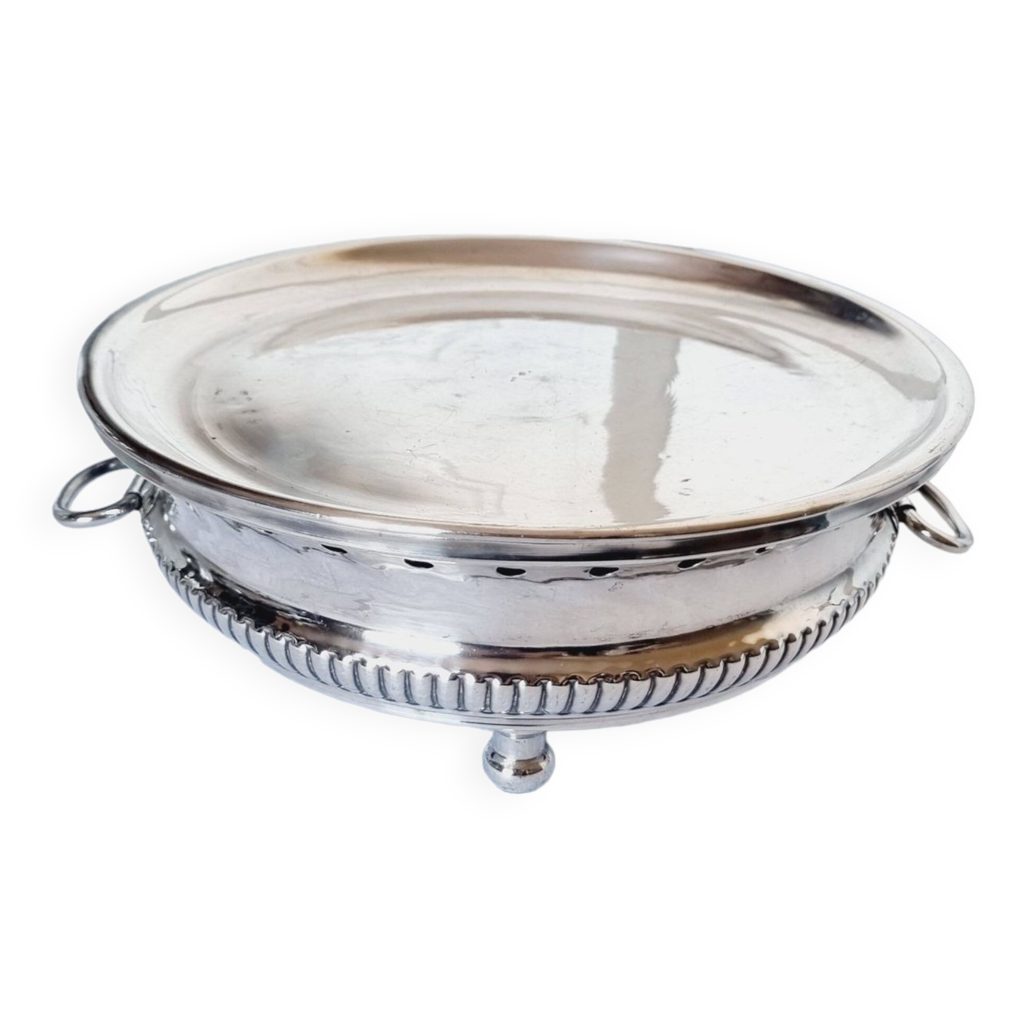 Neoclassical Style Plate Warmer Tray in Silver Metal dating from the 1950s