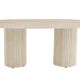 Table à manger design Keysha avec plateau en céramique travertin brillante