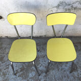 Set of 2 yellow formica chairs