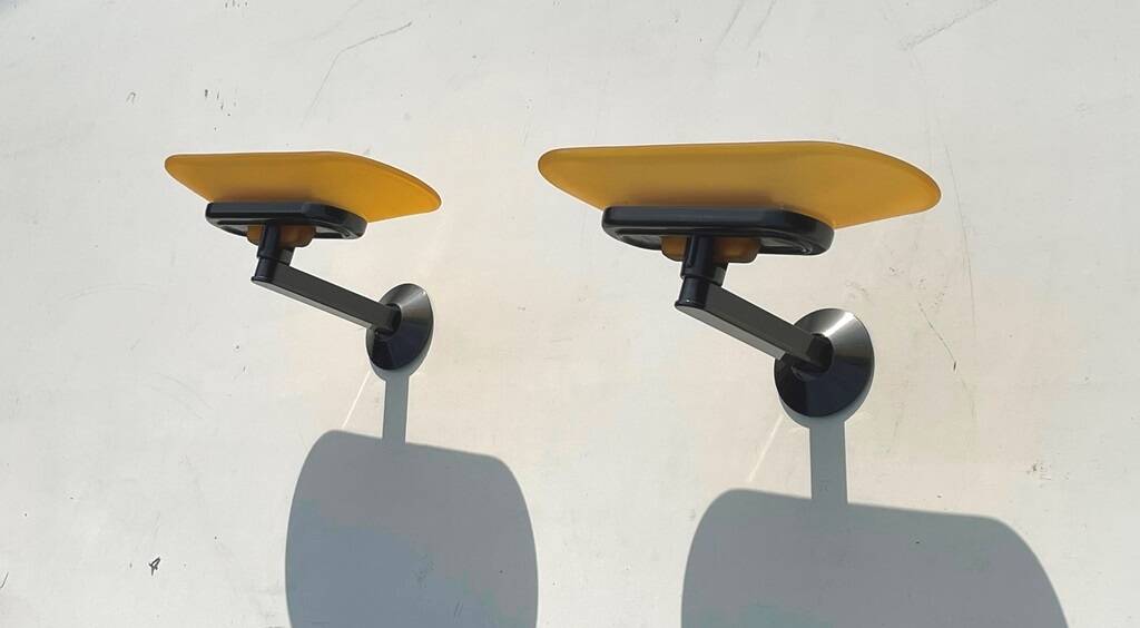 Paire d' appliques Arteluce Jill de Perry King, Mira & Arnaldi. Vintage 80s