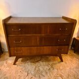 Commode en chêne massif 3 tiroirs poignée en laiton