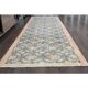 1970s Vintage Turkish Oushak Handmade Wool Cotton Gray Area Rug 95x329