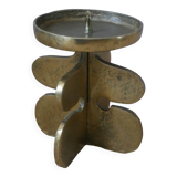 Brutalist brass candle holder gold metal candlestick candelabra vintage Scandinavian design