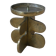 Brutalist brass candle holder, golden metal chandelier, vintage Scandinavian design.