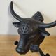 Wall-mounted coat hook in cast iron, bull's head and Camargue cross