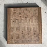 Decorative wooden top with checkerboard effect